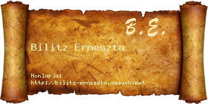 Bilitz Erneszta névjegykártya